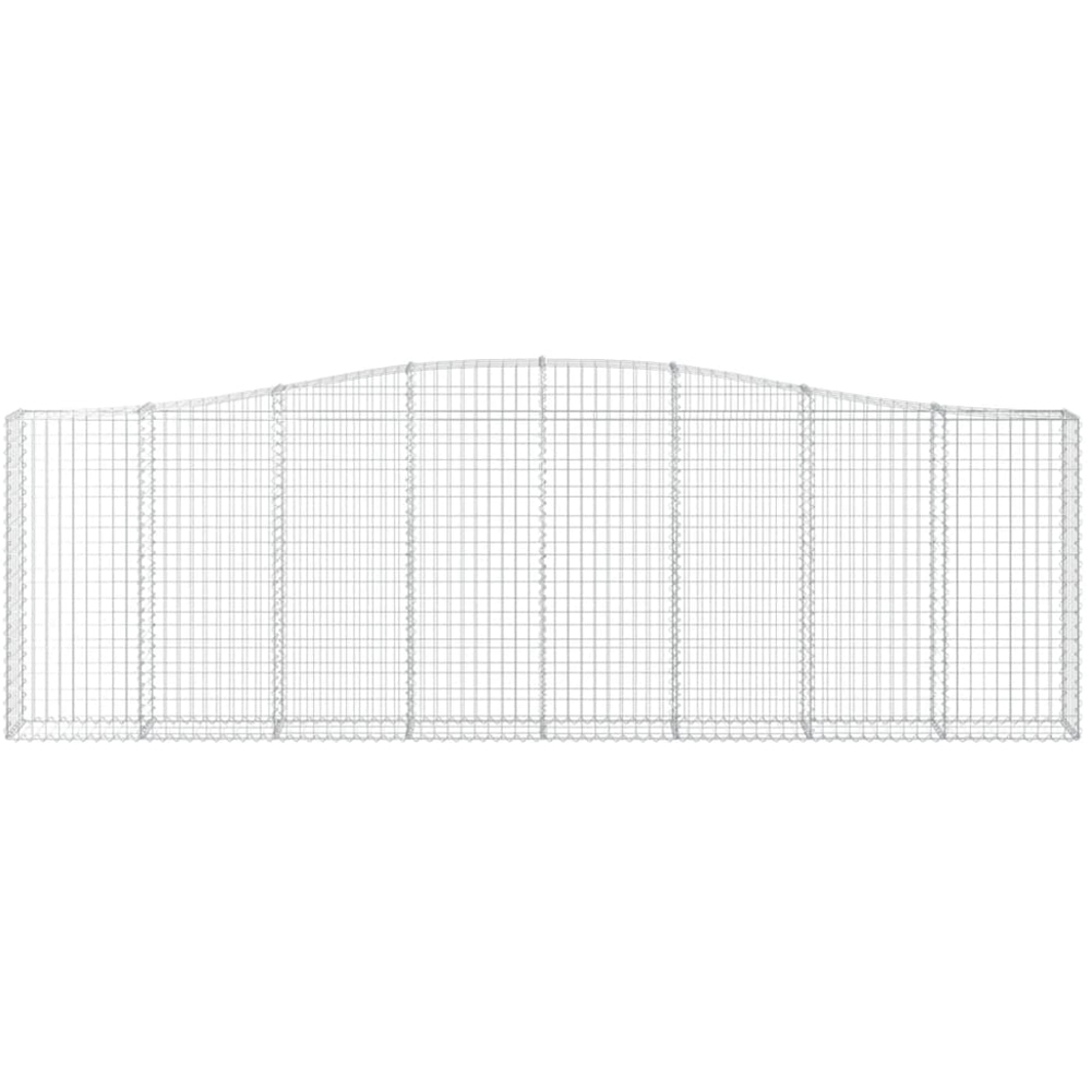 vidaXL Silver Galvanised Iron Arched Gabion Basket 120/140 x 30 x 400cm 3 Pack Image 3