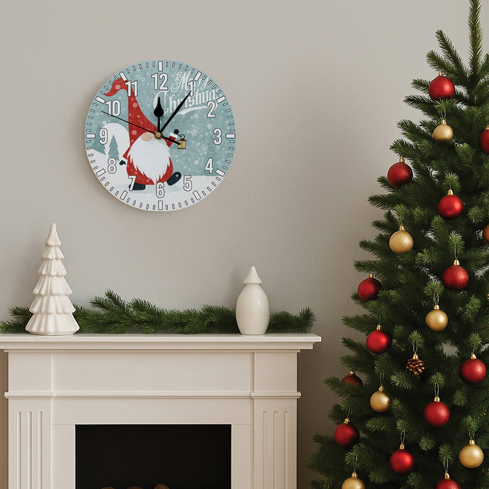 Xmas Haus Festive Santa Gonk Christmas Clock Image 4