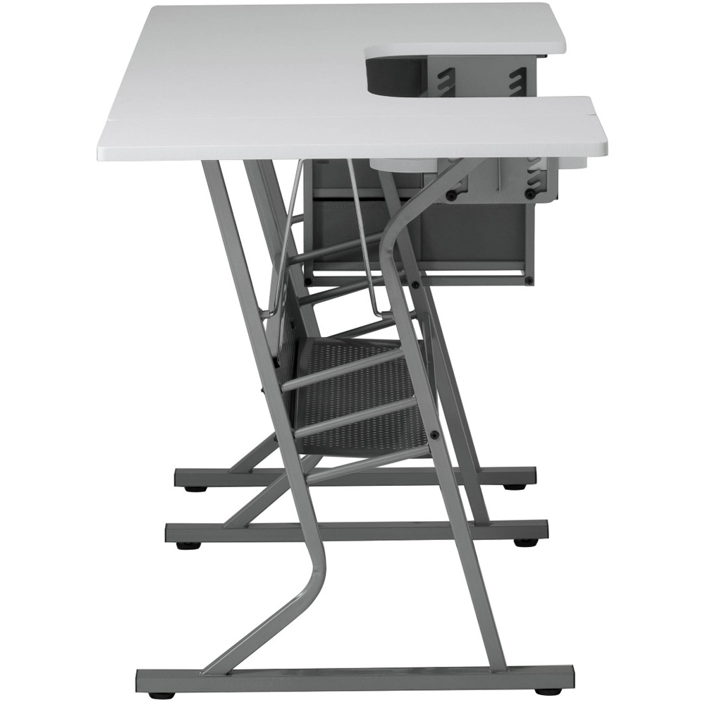Sewing Online Eclipse 13376 3 Drawer Single Shelf Grey White Ultra Sewing Machine and Hobby Table Image 5