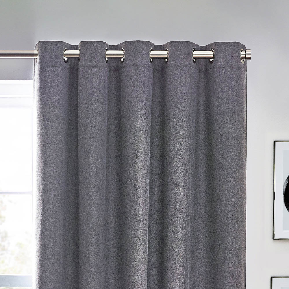 furn. Dawn Charcoal Thermal Blackout Eyelet Curtain 229 x 137cm Image 3