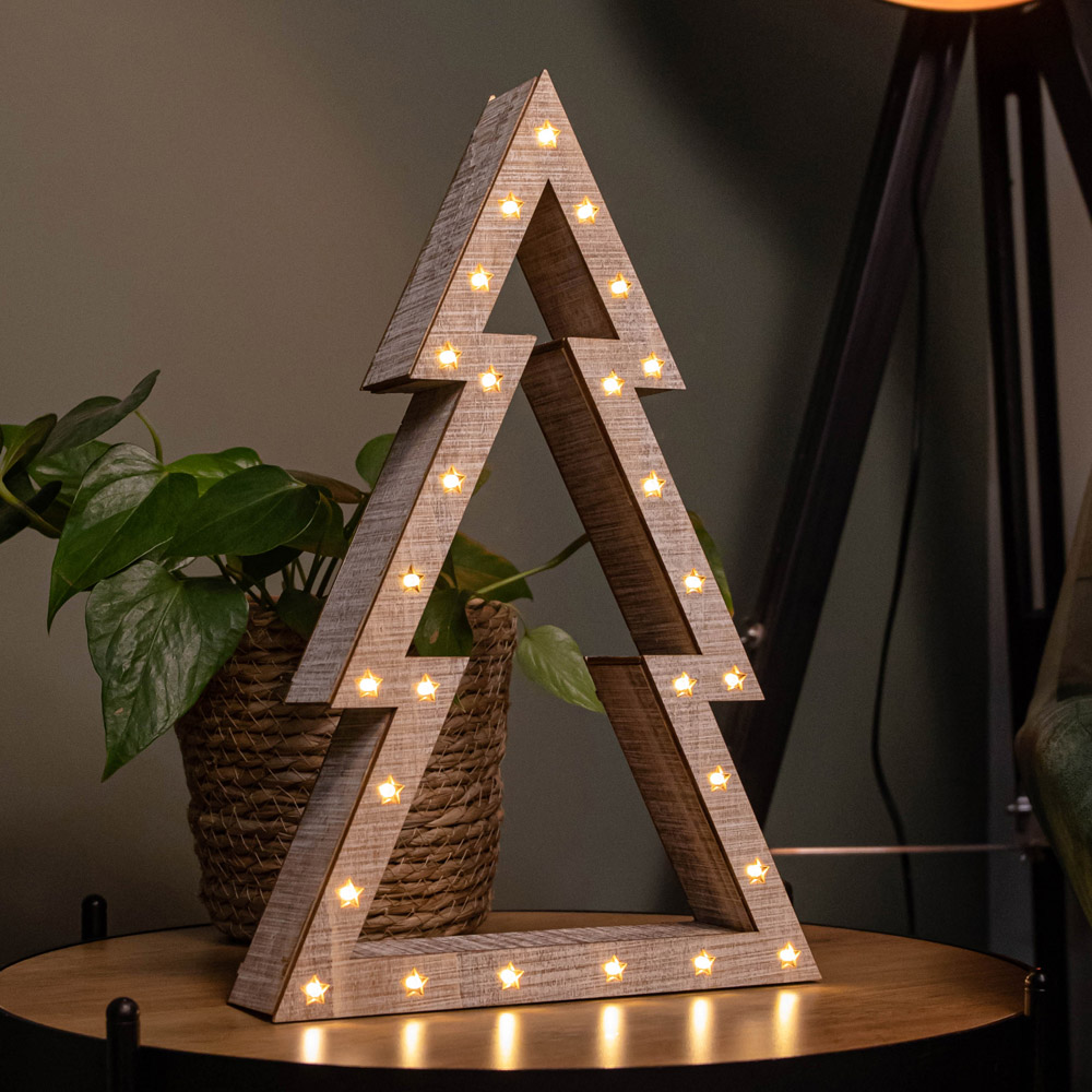 Samuel Alexander Light Up Wooden Christmas Tree 3 Piece Image 6