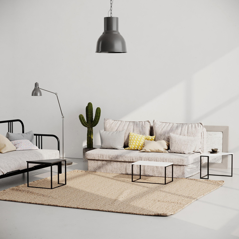 Decortie Ohlady White and Anthracite Nest of Coffee Tables Set of 2 Image 4