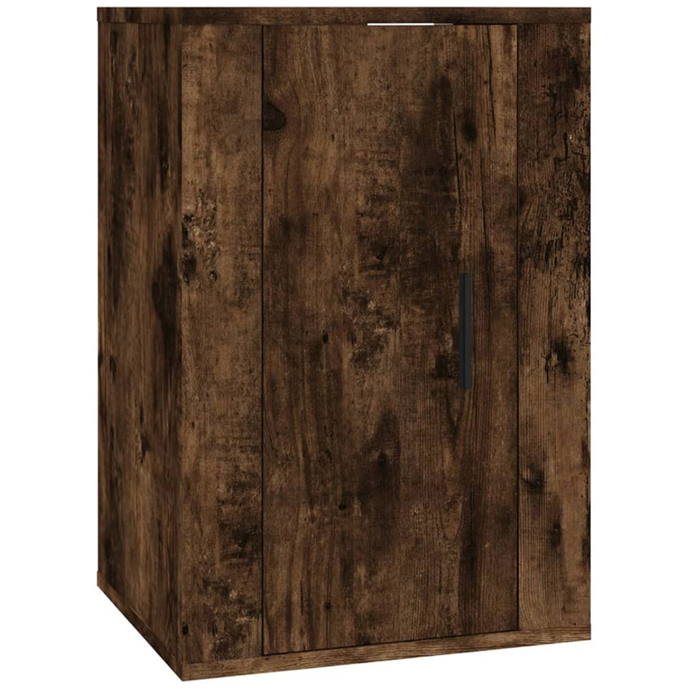 vidaXL Single Door Brown Smoked Oak Wall Mounted TV Cabinet Image 2