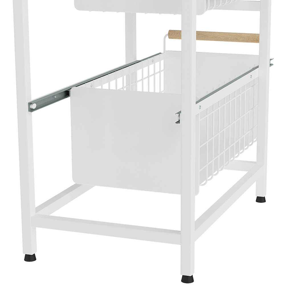 Living and Home 2 Shelf White Pull-Out Cabinet Organiser 24.5cm Image 4