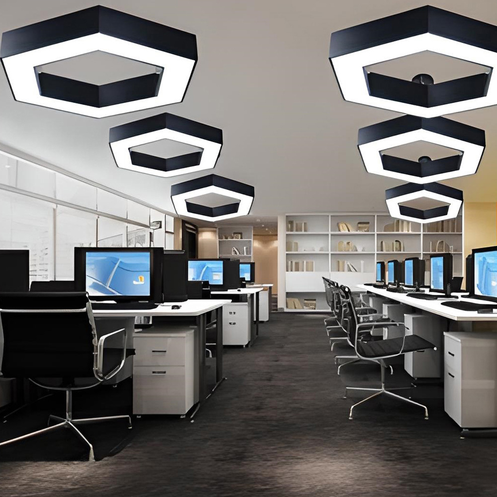 ENER-J HexaGlow 25–50W CCT Adjustable Black Hollow Hexagon LED Light Image 2