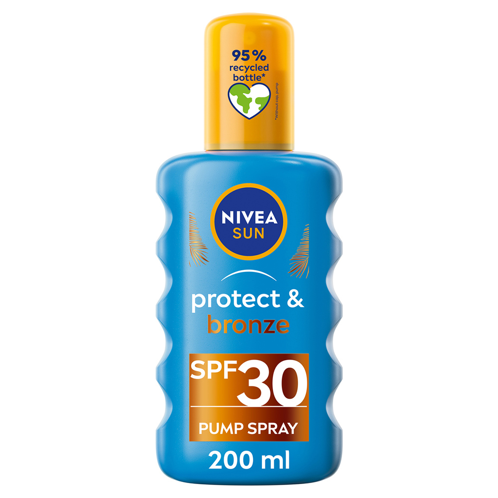 Nivea Sun Protect and Bronze Tan Activating Sun Cream Spray SPF30 200ml Image 1