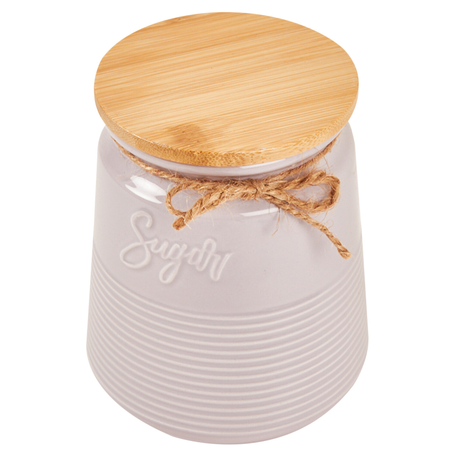 Ribbed Canister with Twine - Sugar Image 3