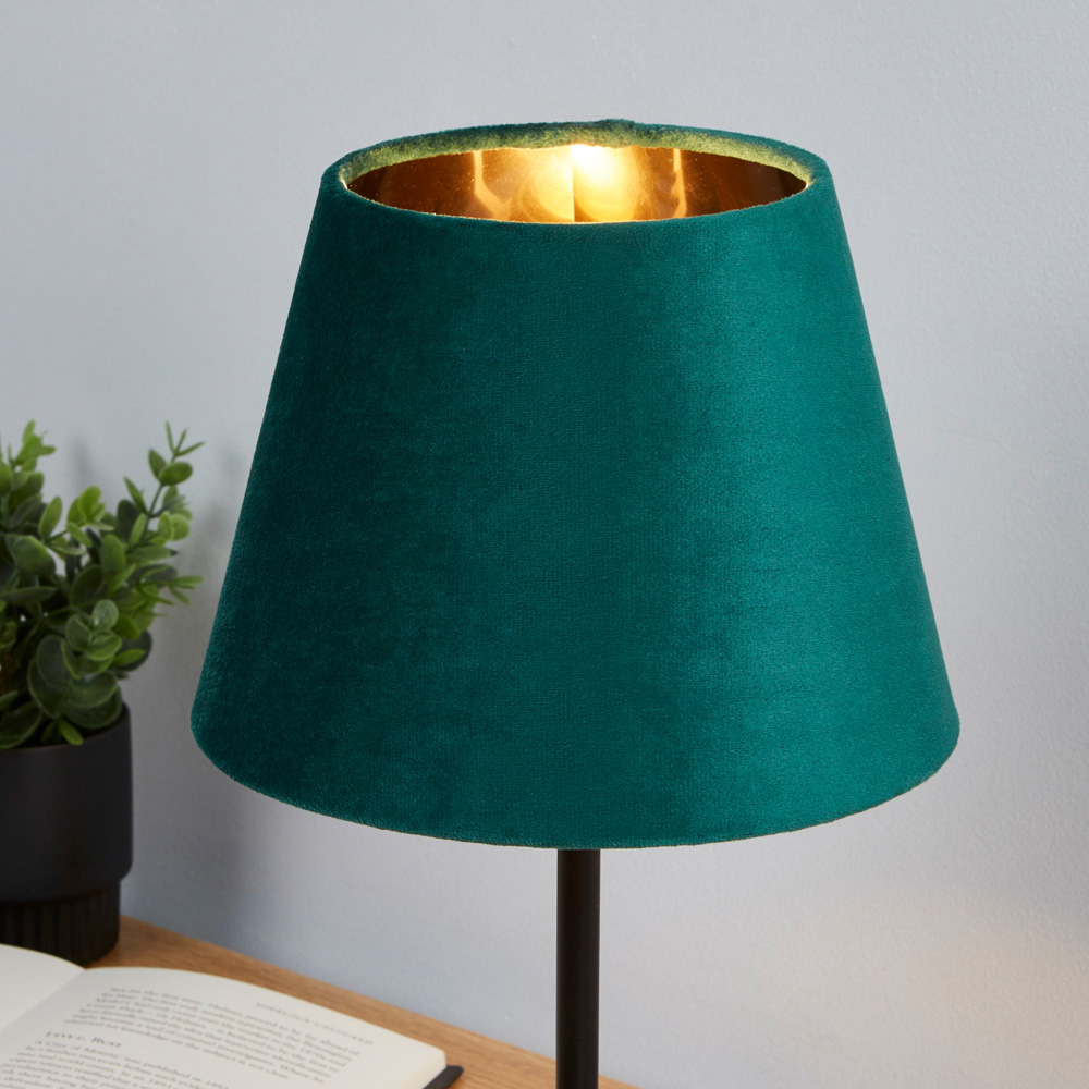 Lighting Collection Posner Green Velvet Tapered Lamp Shade 20cm Image 2