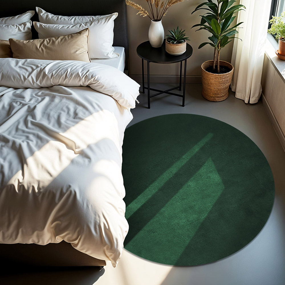 tectake Zonelle Green Short Pile Ultra Soft Rug 120 x 120cm Image 2