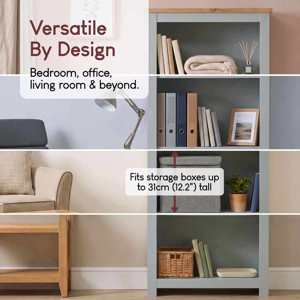 VIDA DESIGNS Arlington 4 Shelf Grey Bookcase Image 4