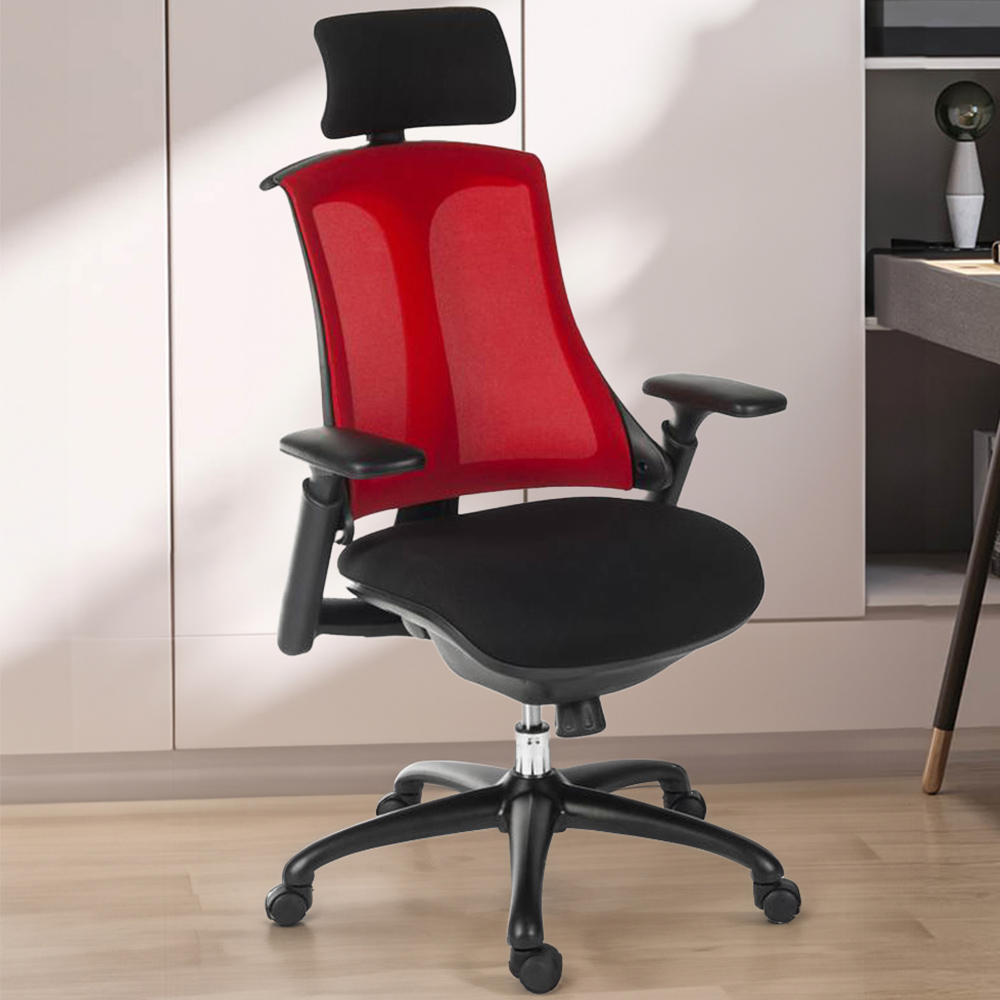 Teknik Rapport Red Mesh Swivel Office Chair Image 1