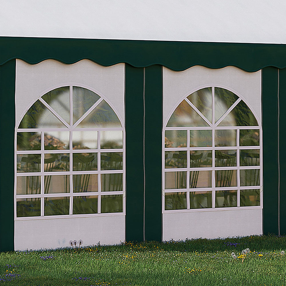 Outsunny 8 x 4m White and Green Marquee Party Tent with Sides Image 4