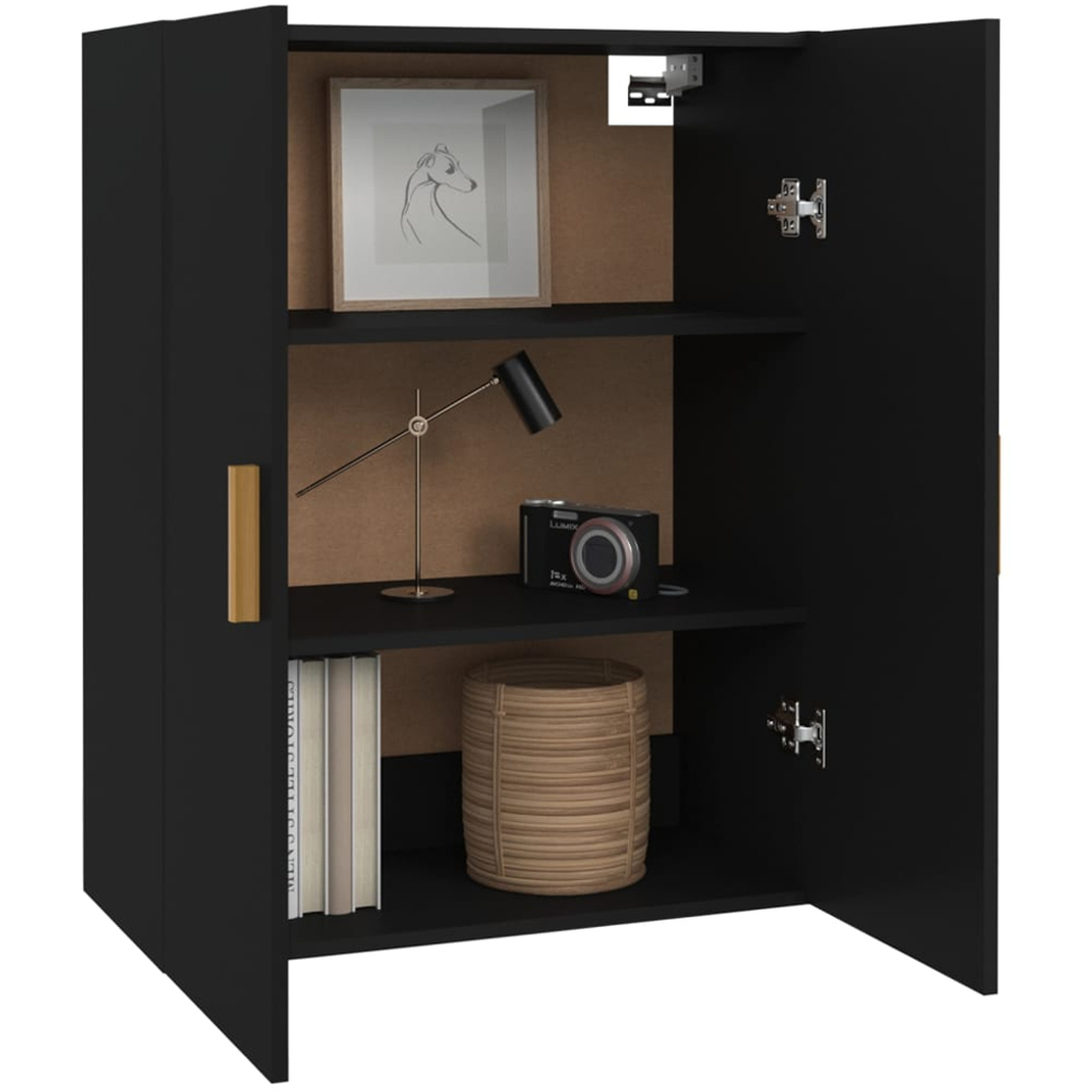 vidaXL 2 Door Black Hanging Wall Cabinet Image 3