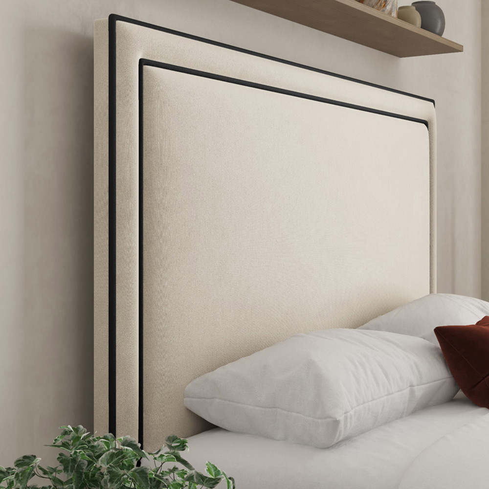 DS Living Verona Small Double Plush Cream Piping Bed Frame Image 2