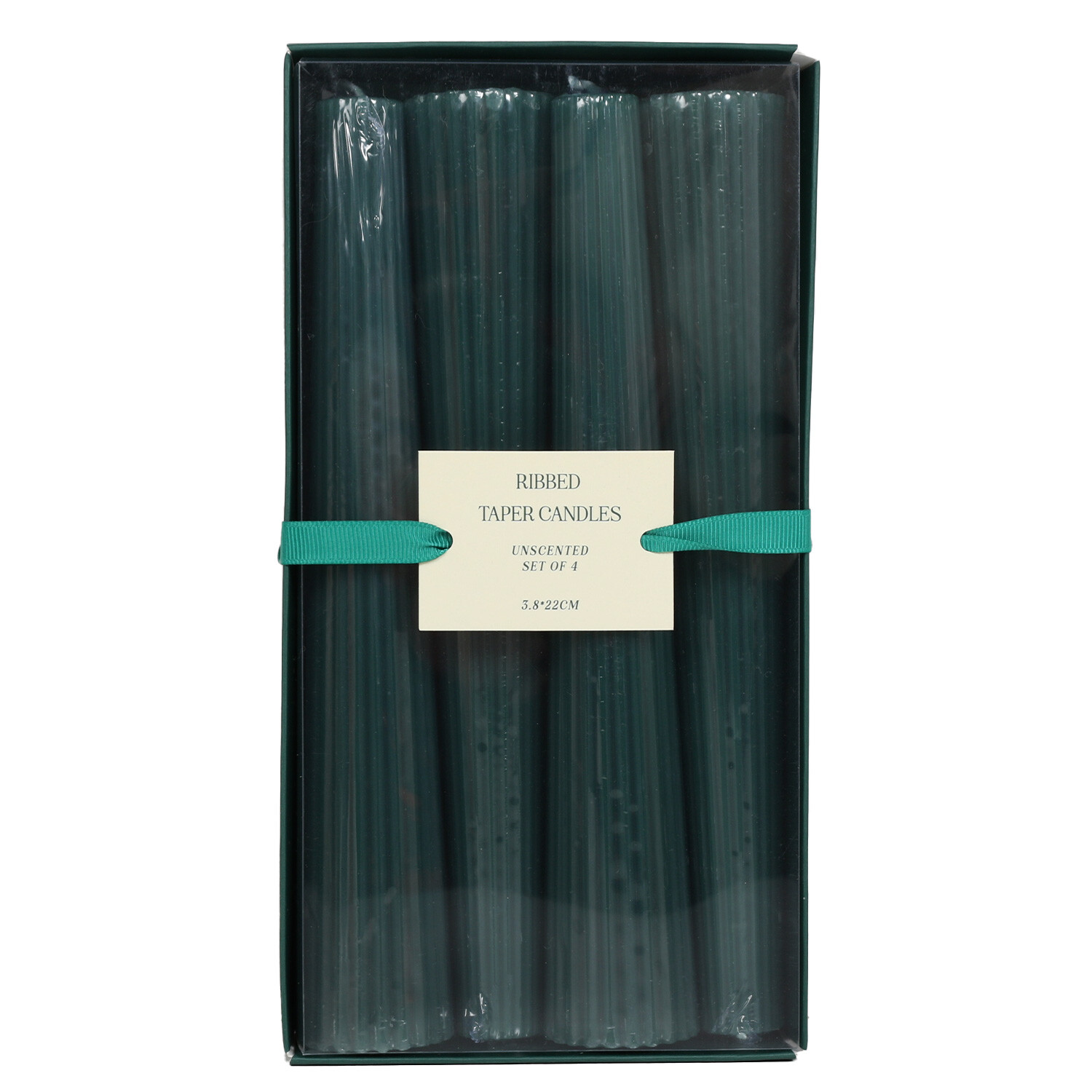 Pack of 4 Nordic Ribbed Taper Candles Image 2