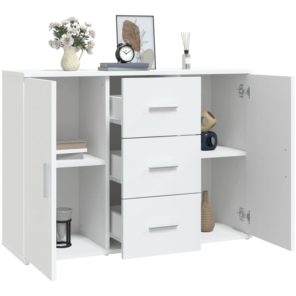 vidaXL 2 Door 3 Drawer White Sideboard Image 5