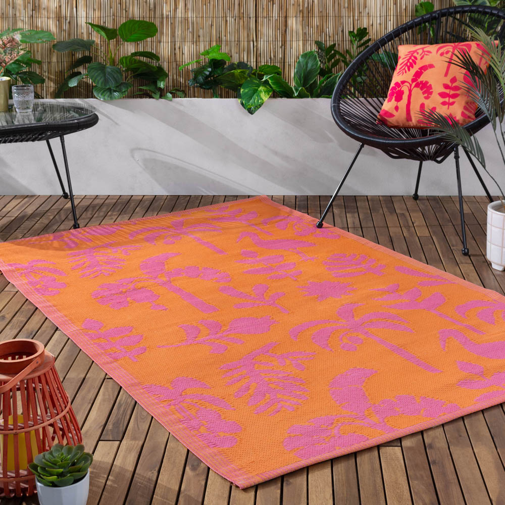furn. Marula Coral Tropical Outdoor Reversible Cushion Image 5