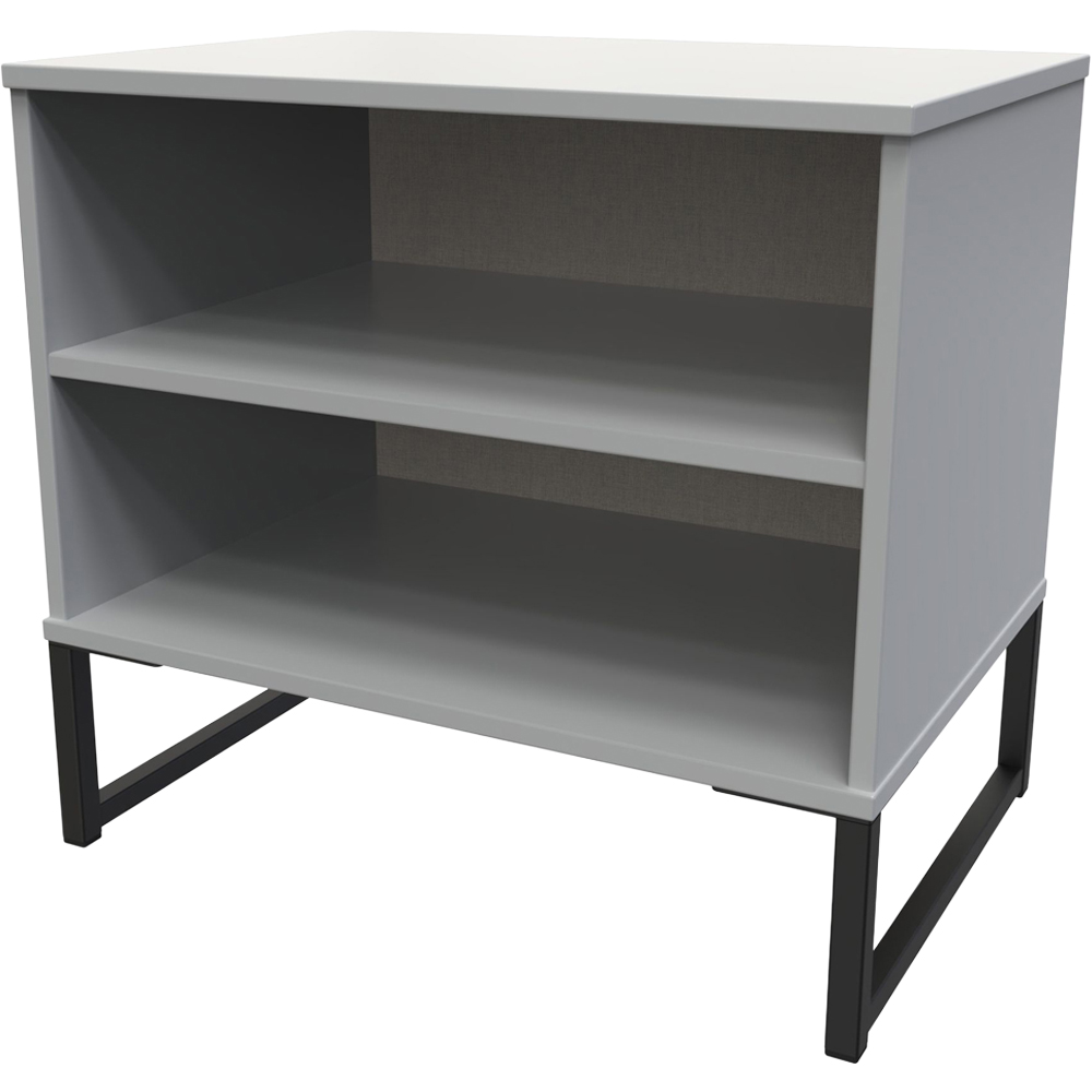 Crowndale Diego 2 Shelf Dusk Grey Open Storage Cabinet Ready Assembled Image 3
