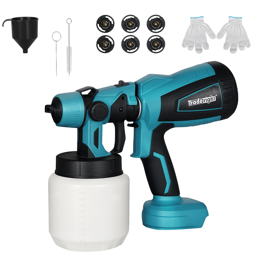 Traderight 1000ml HVLP Cordless Paint Spray Gun with Accessories 18V Image 3