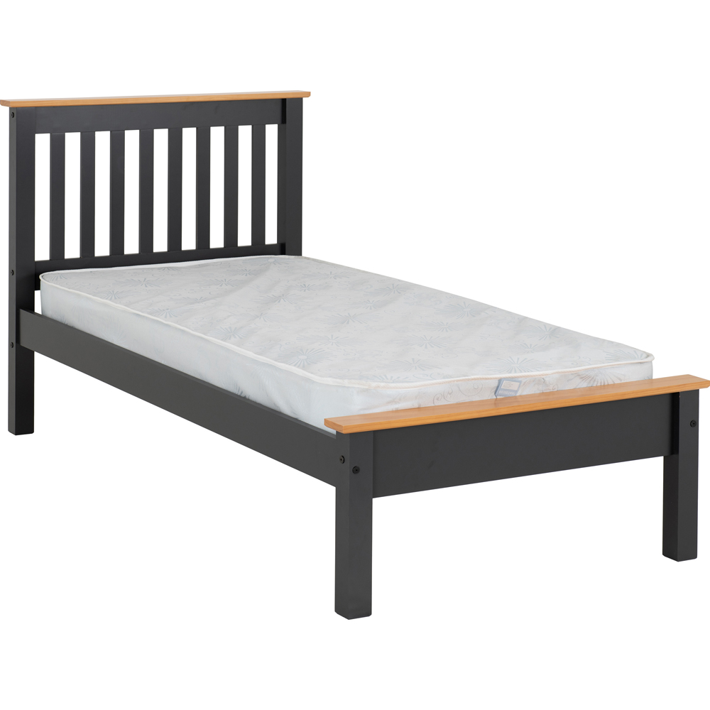 Seconique Monaco Single Grey and Oak Effect Low End Bed Image 6