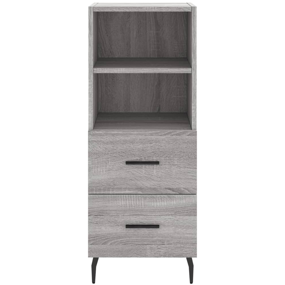 vidaXL Single Glass Door 2 Drawer 2 Shelf Grey Sonoma Highboard Image 6