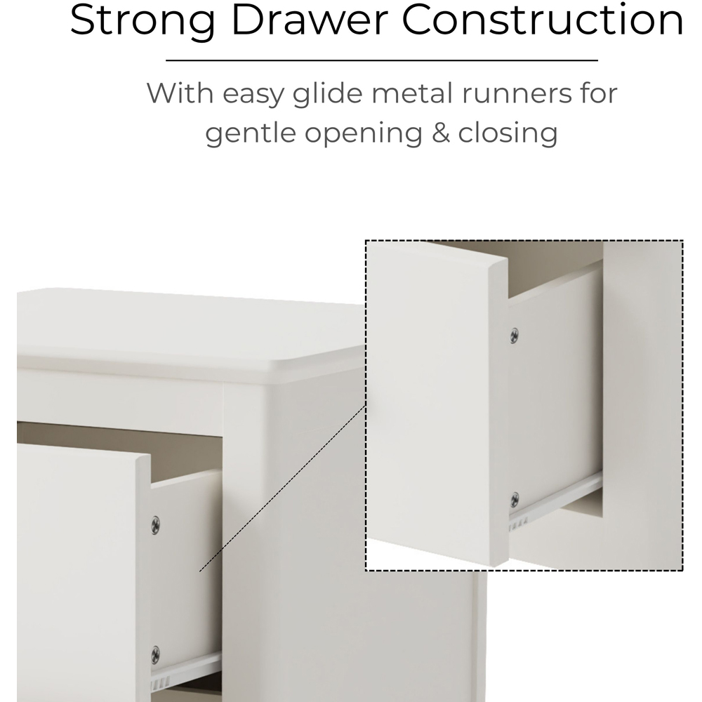Core Products Nairn 2 Drawer White Bedside Cabinet Image 5