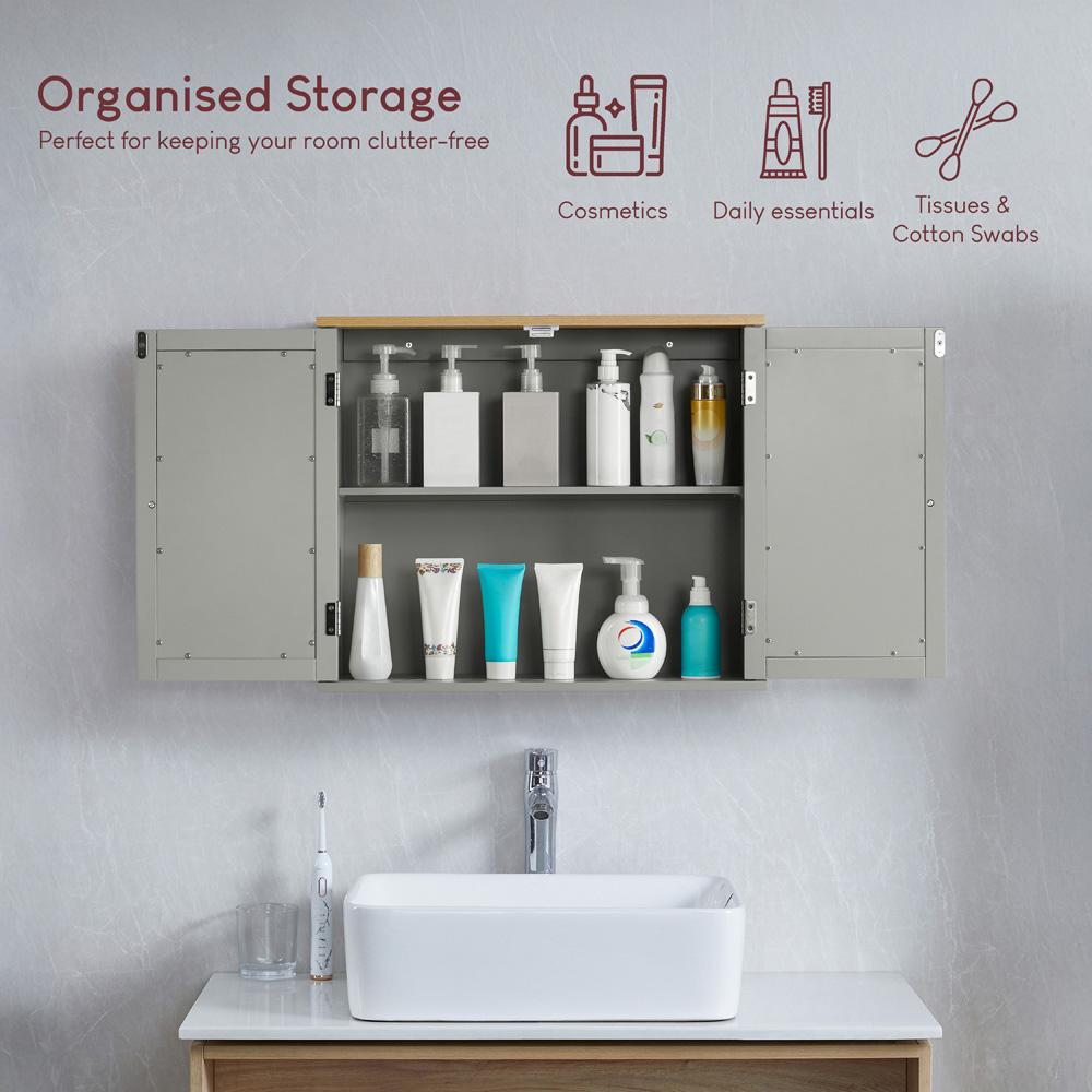BATH VIDA Priano Wide 2 Door Mirror Bathroom Cabinet Image 6