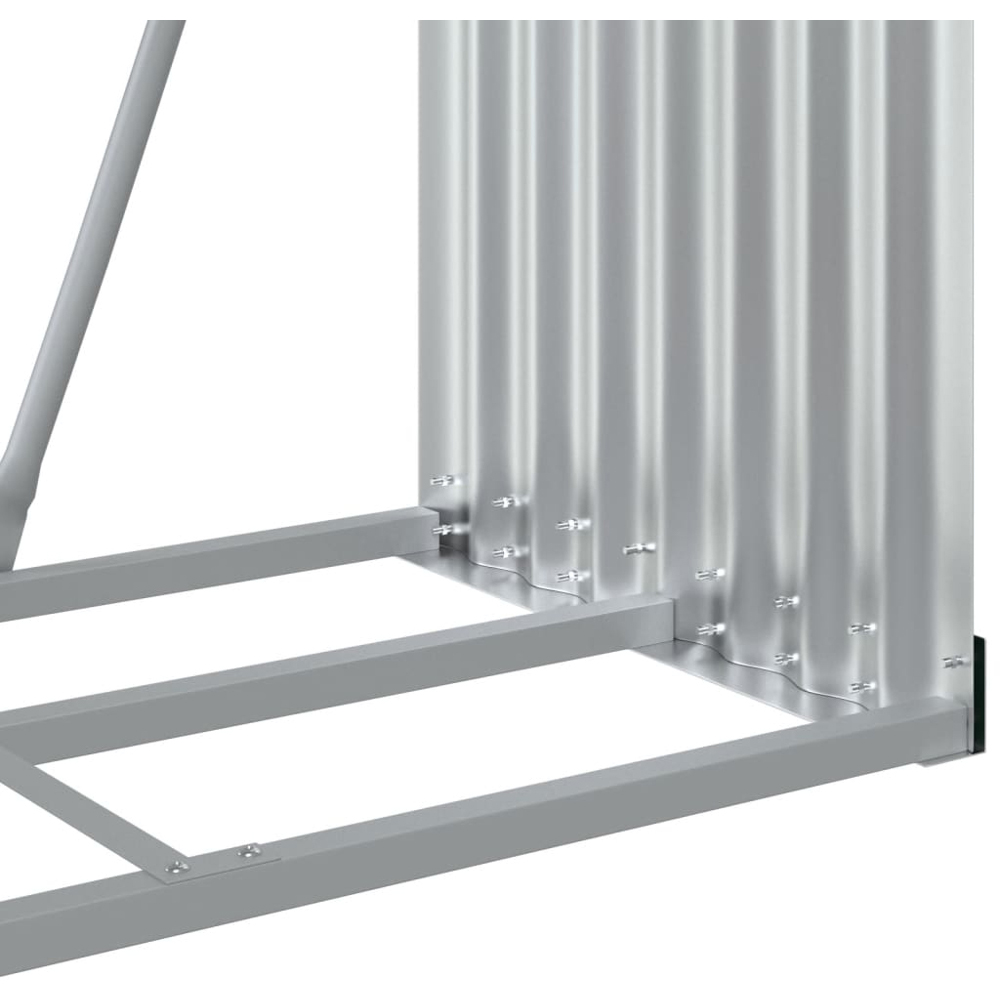 vidaXL Brown Galvanised Steel Firewood Log Holder 120 x 80 x 45cm Image 5