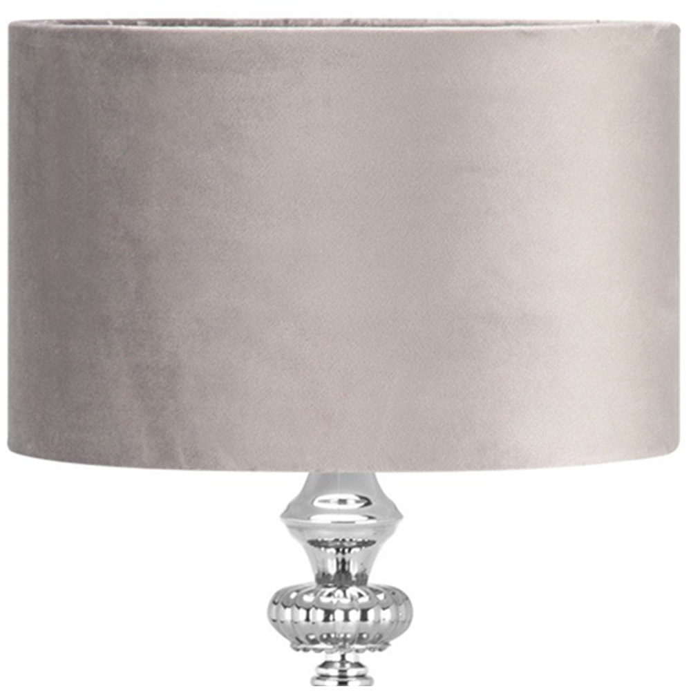 Pewter Smoked Silver Table Lamp Image 2
