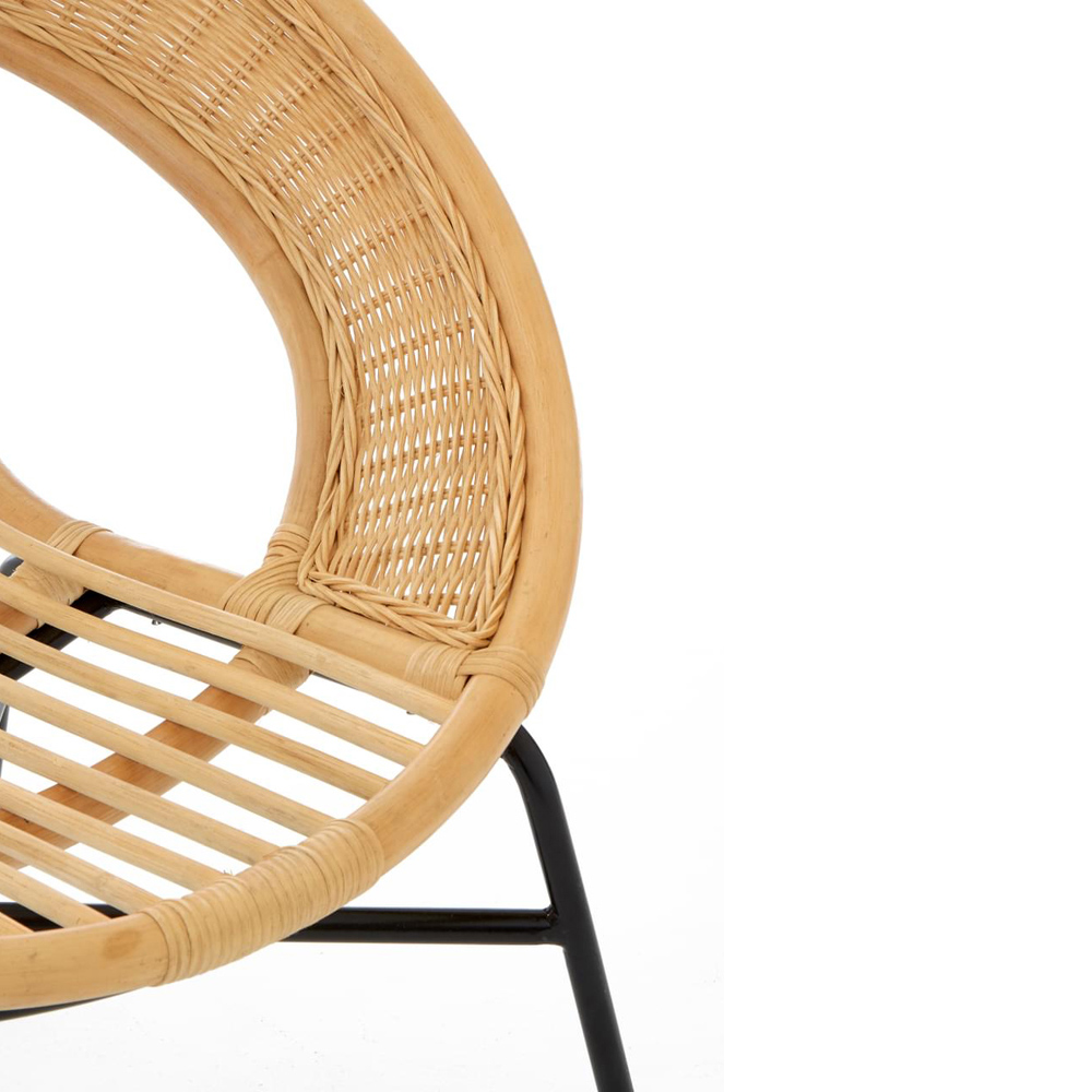 Interiors by Premier Lagom Natural and Black Rattan Chair Image 7