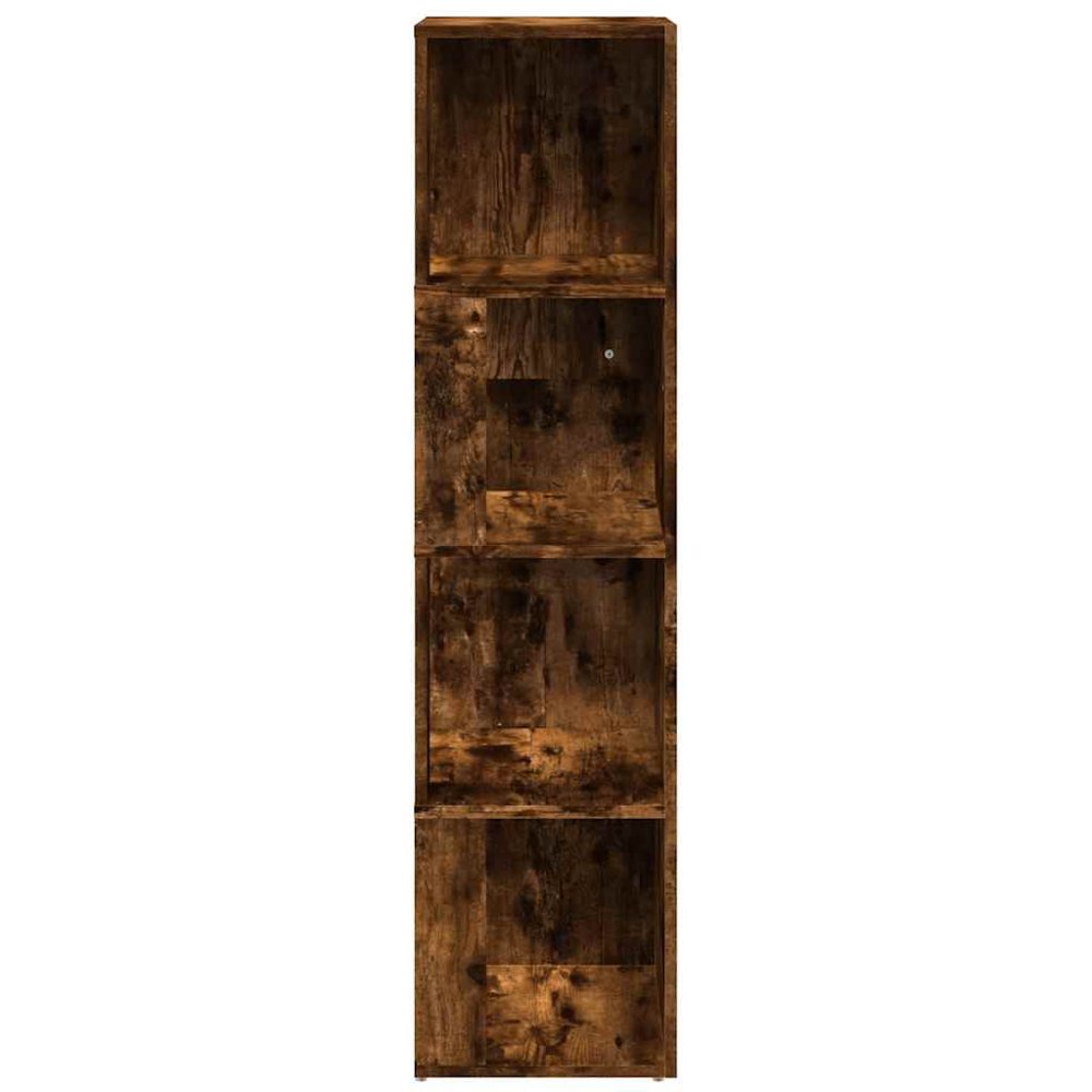 vidaXL 4 Shelf Smoked Oak Corner Cabinet Image 3
