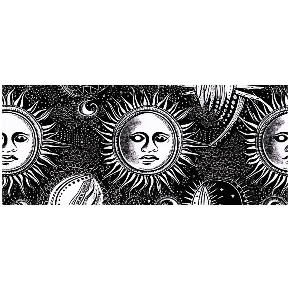 Warren Reed Designer Moon and Sun Black White Glass Bathroom Splashback 25 x 60cm Image 2