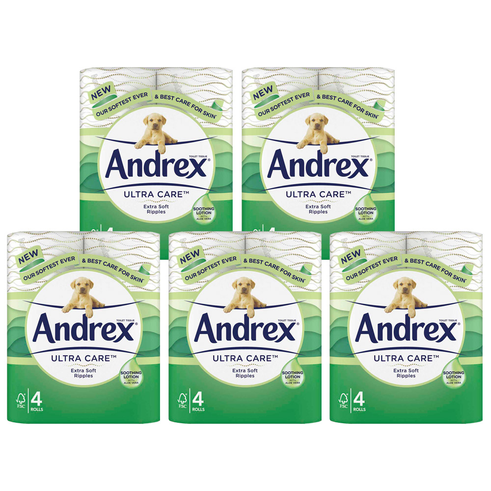 Andrex Ultra Care Toilet Rolls Case of 5 x 4 Rolls Image 1