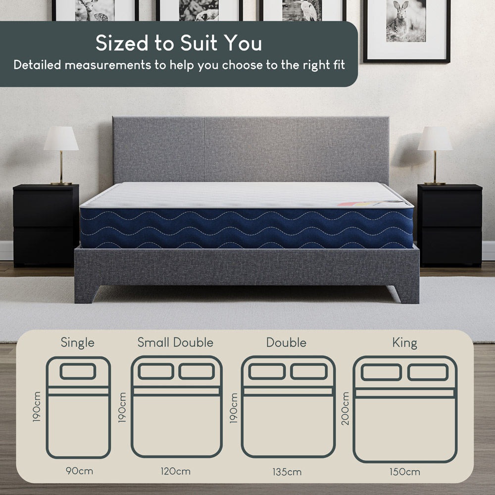 VIDA DESIGNS Small Double Gel Memory Foam Bonnell Spring Mattress Image 8