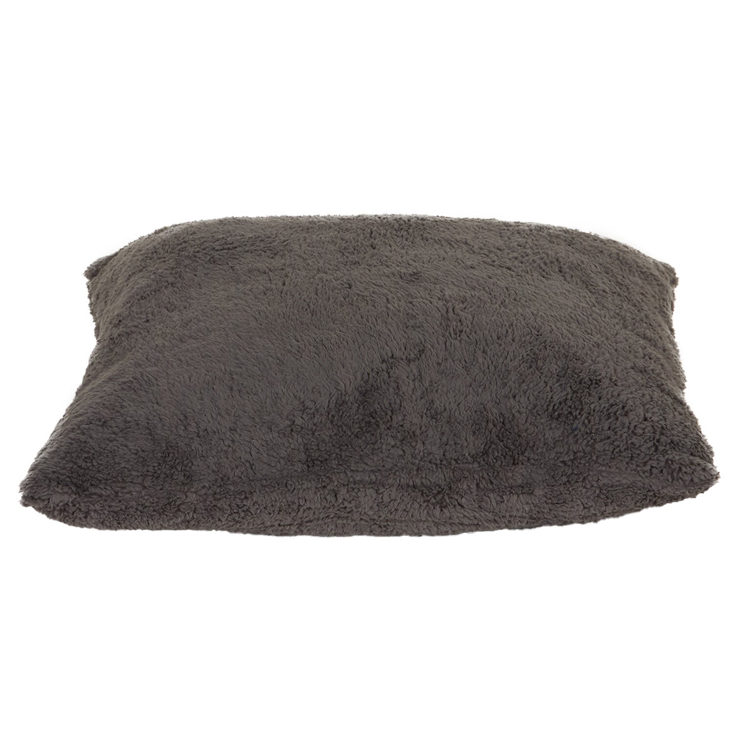 Plush Teddy Fleece Cushion - Charcoal Image 3