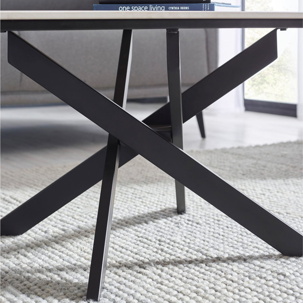 Julian Bowen Bradley White Marble Effect Rectangular Coffee Table Image 7