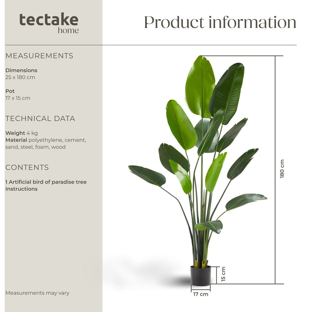 tectake Artificial Bird of Paradise Tree in Pot 180cm Image 9