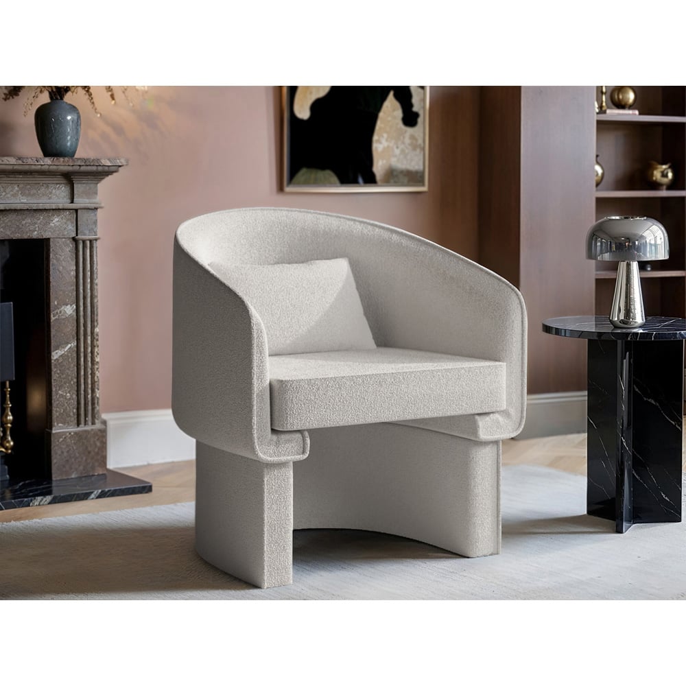 Solace+Co Lowen Cream Boucle Accent Chair Image 6