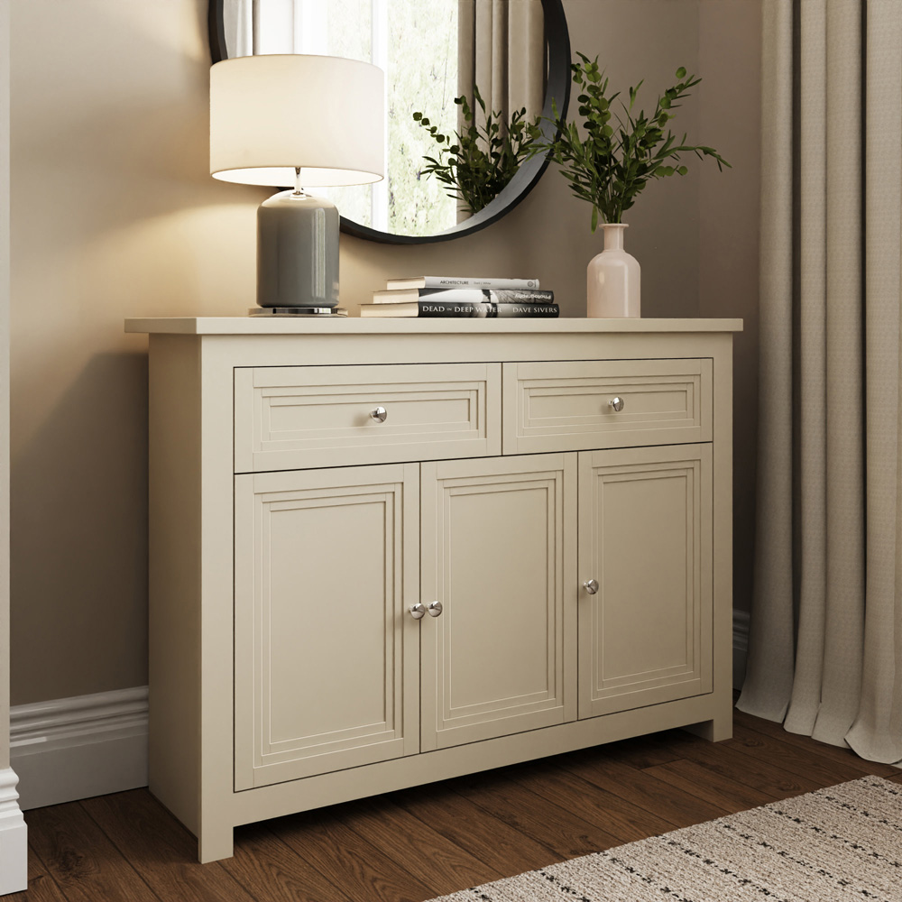 GFW Oakley 3 Door 2 Drawer Stone Sideboard Image 7