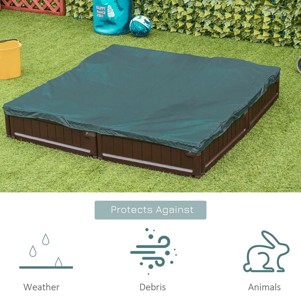 Outsunny Kids Canopy Fabric Plastic Sand Pit Image 7