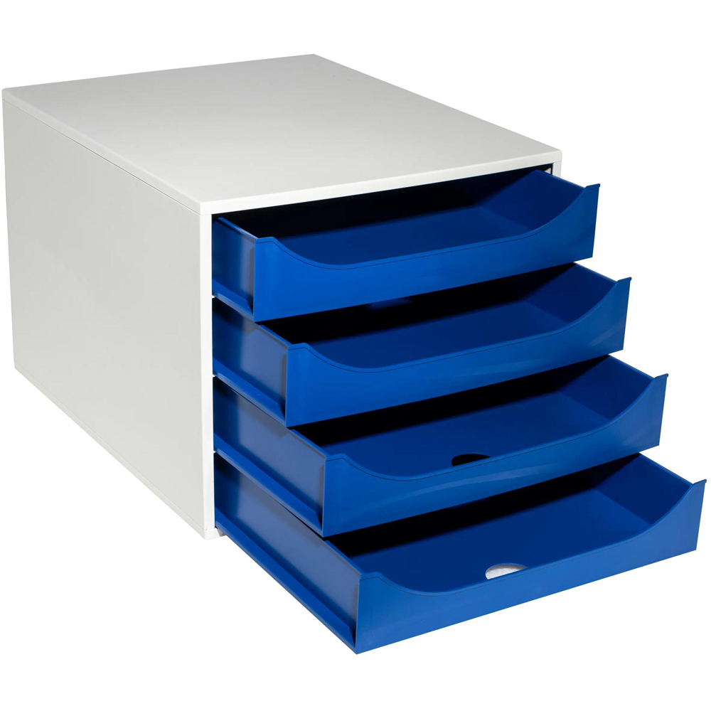 Exacompta EcoBox Office 4 Drawer Night Blue Desk Organiser Image 4