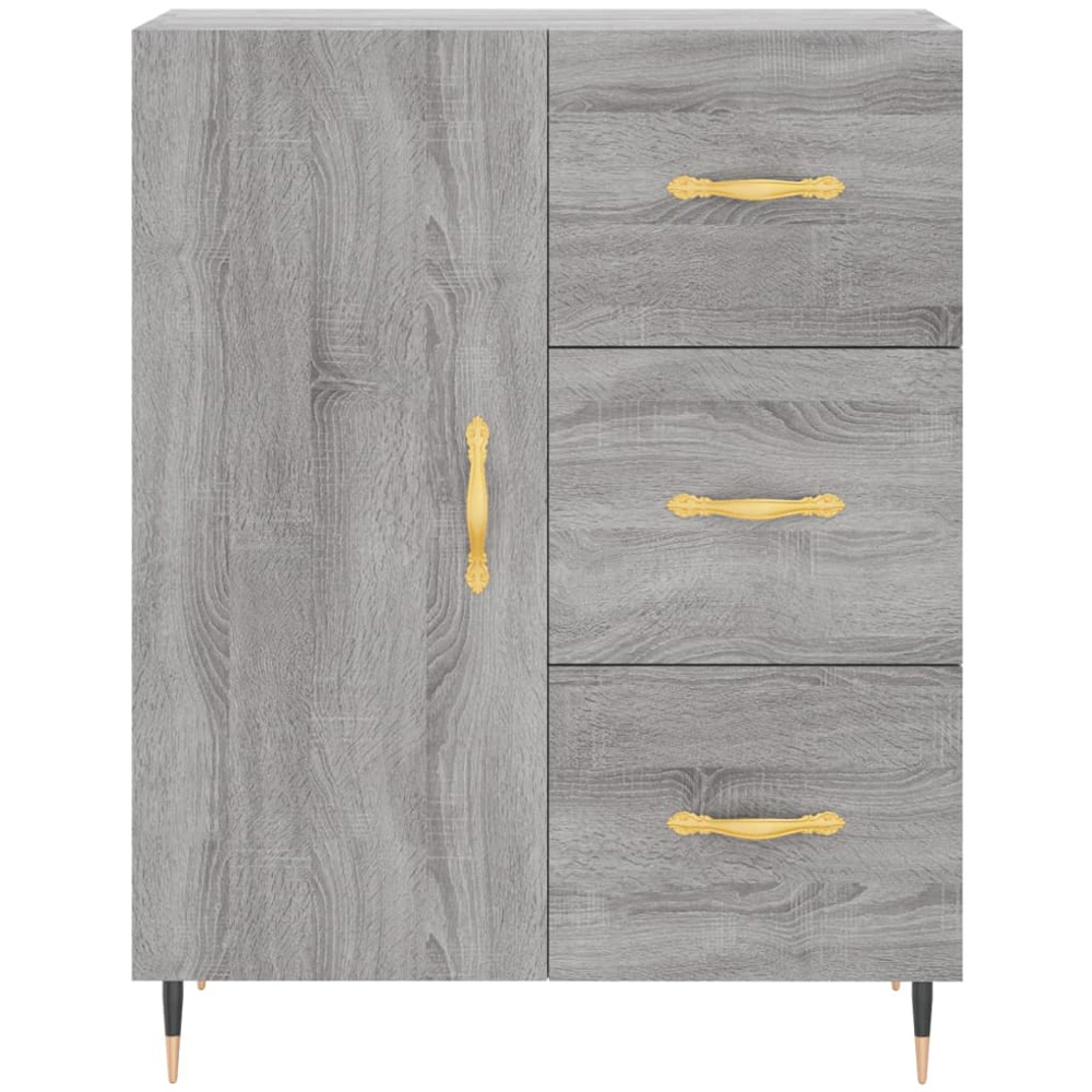vidaXL Single Door 3 Drawer 3 Shelf Grey Sonoma Tall Highboard Image 8