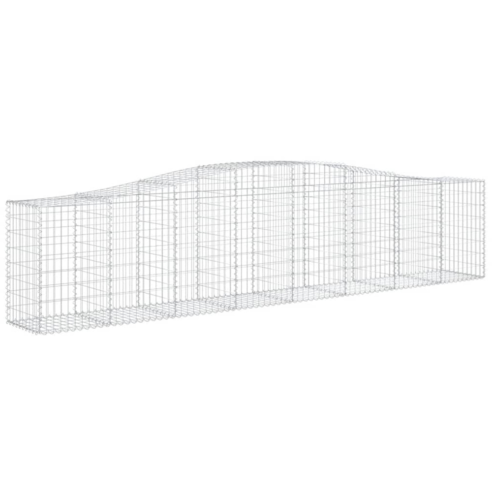 vidaXL Silver Galvanised Iron Arched Gabion Basket 80/100 x 50 x 400cm 4 Pack Image 1