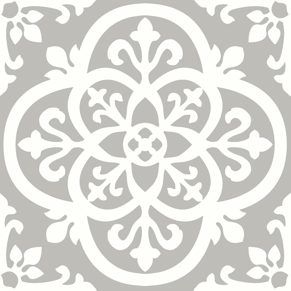Floorpops Medina Light Grey and White Peel and Stick Floor Tile 30.48 x 30.48cm 10 Pack Image 2