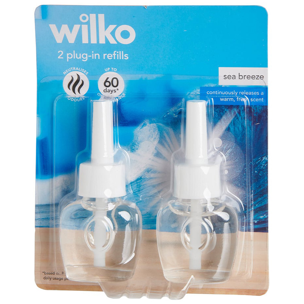 Wilko Sea Breeze Electric Plug In Air Freshener Twin Refill Image 1