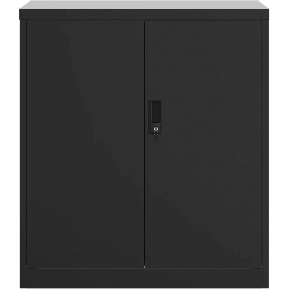 vidaXL 2 Door 2 Shelf Black Steel Lockable File Cabinet Image 3