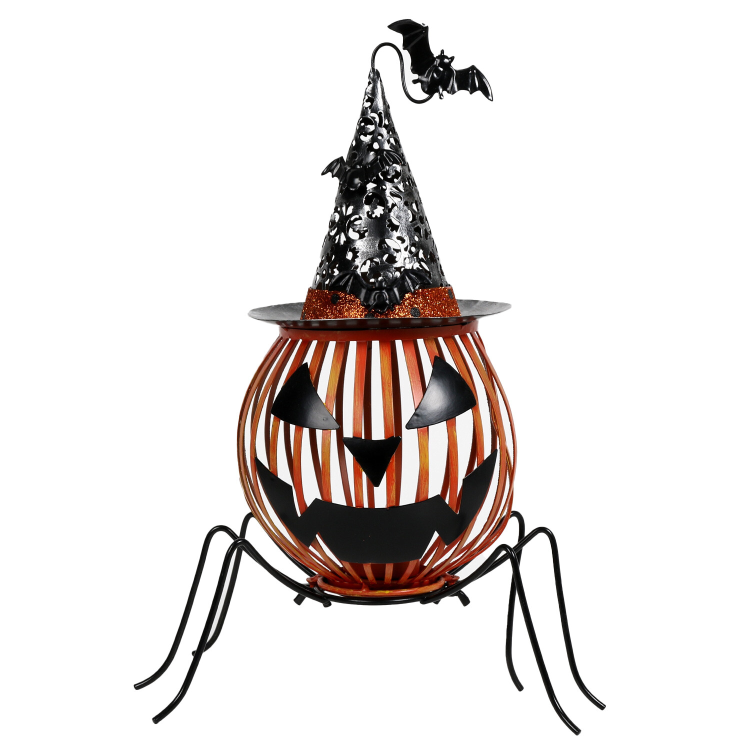 Halloween Spider Pumpkin Candle Holder Image 2