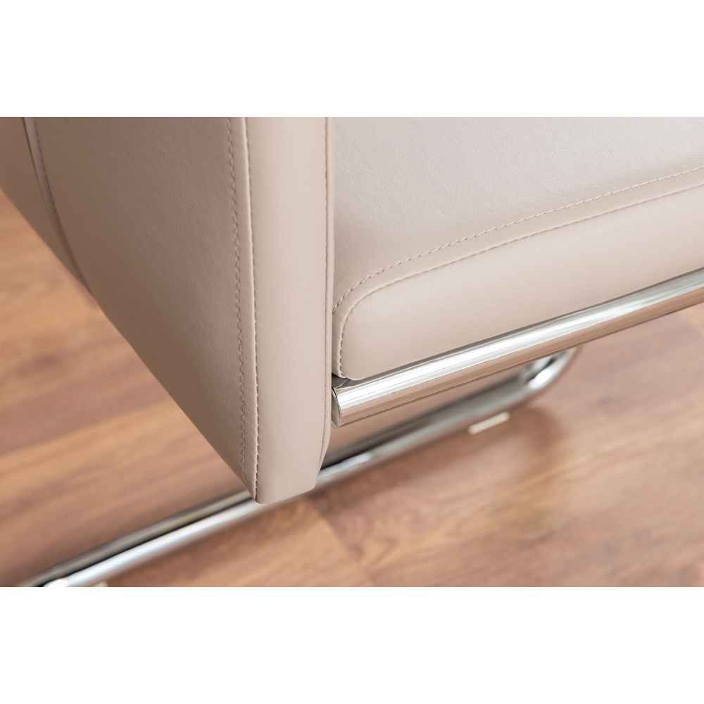 Furniturebox Fontana Set of 2 Cappuccino and Chrome Faux Leather Dining Chair Image 5