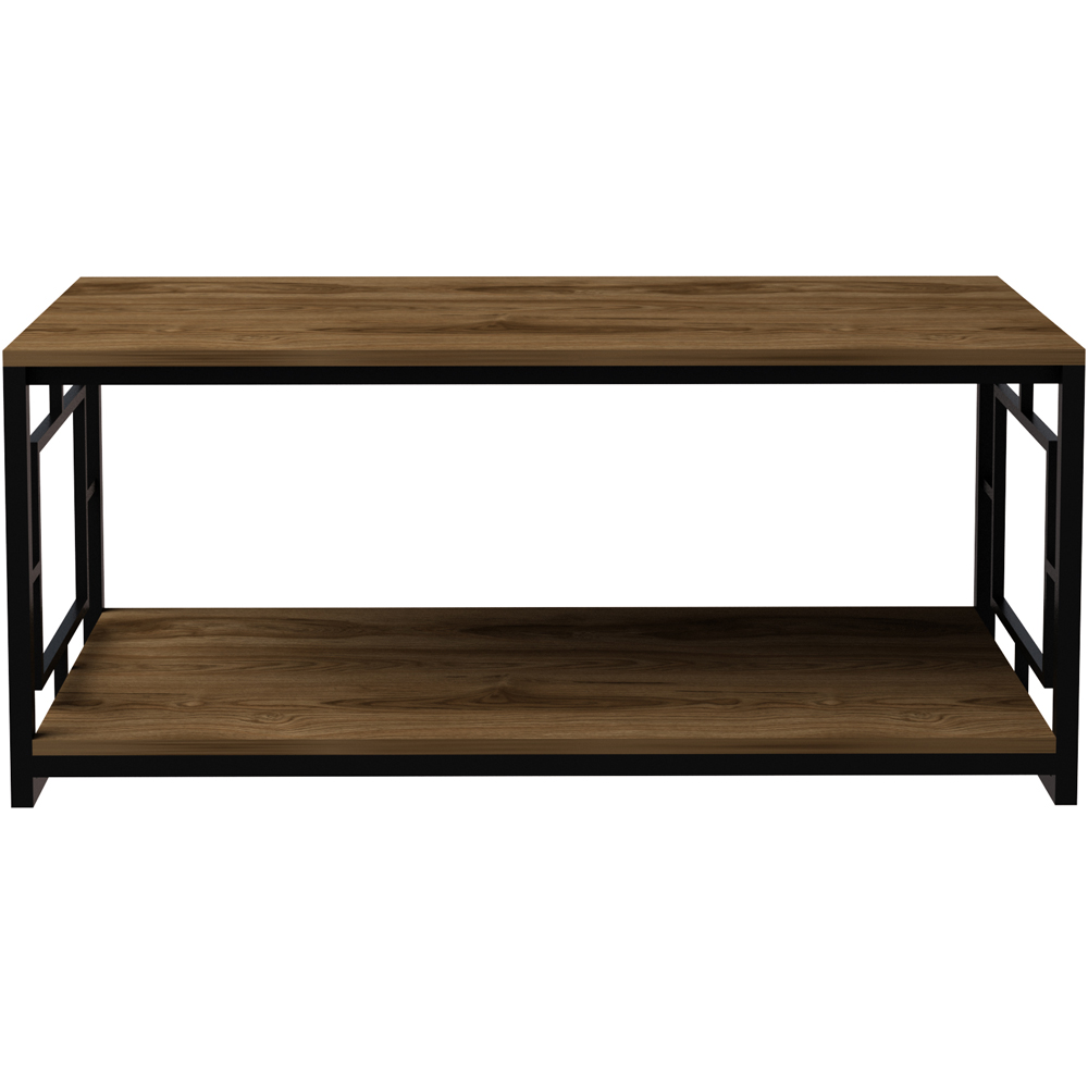 Decorotika Kelvin Single Shelf Black and Walnut Coffee Table Image 2