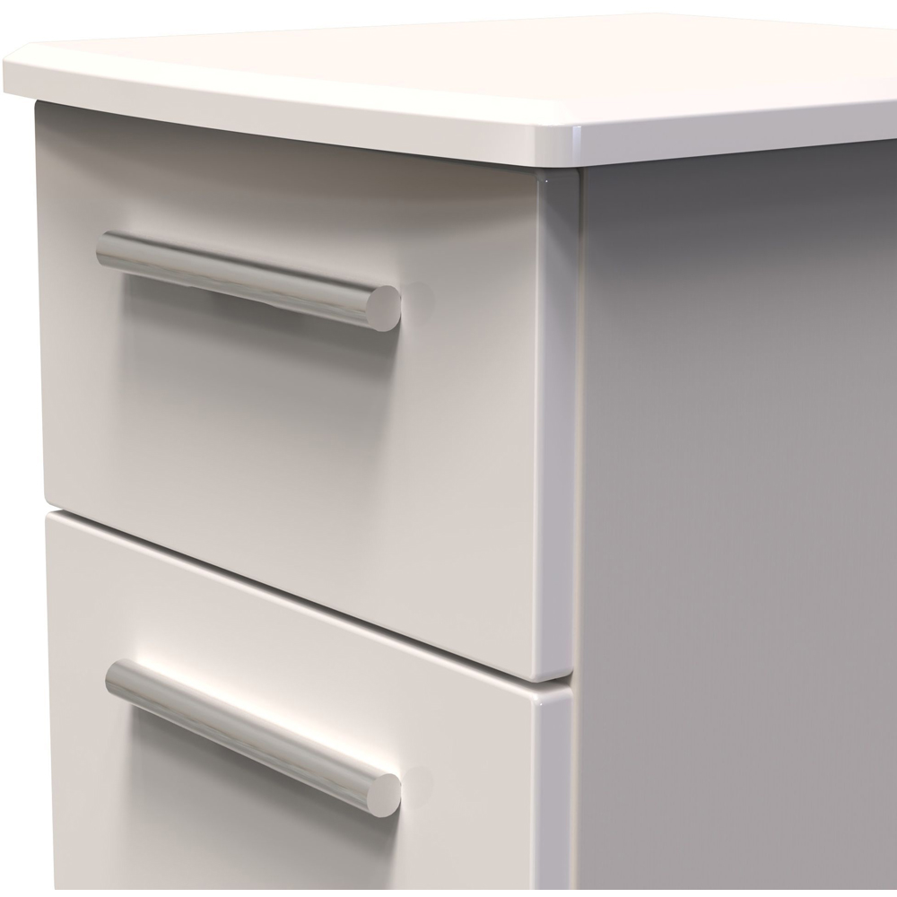 Crowndale Knightsbridge 5 Drawer Kashmir Gloss Tall Bedside Cabinet Ready Assembled Image 5